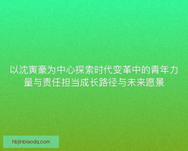 以沈寅豪为中心探索时代变革中的青年力量与责任担当成长路径与未来愿景