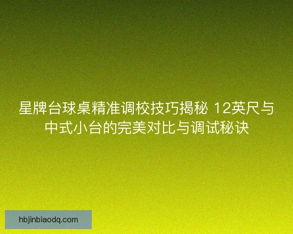 星牌台球桌精准调校技巧揭秘 12英尺与中式小台的完美对比与调试秘诀