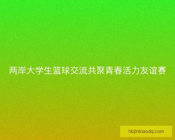 两岸大学生篮球交流共聚青春活力友谊赛