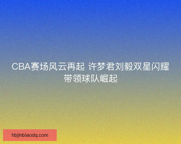 CBA赛场风云再起 许梦君刘毅双星闪耀带领球队崛起
