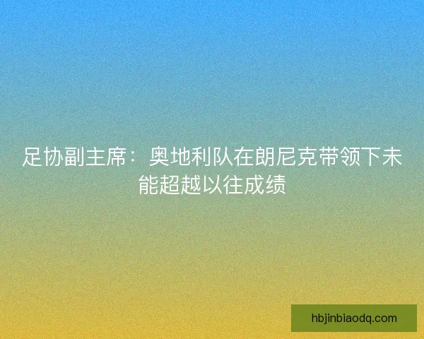 足协副主席：奥地利队在朗尼克带领下未能超越以往成绩